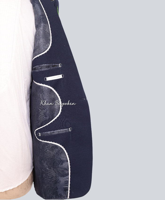 Men Blue Customized Cowboy 2 Piece Skeleton | Cactus | Embroidered Suit Wedding Cocktail Party Attire | Gift For Him | Western Cowboy Suit