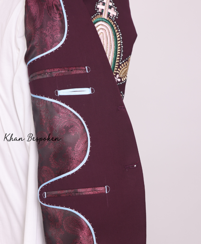 Men’s Embroidered Western Skeleton Suit Burgundy Cowboy Inspired Custom Outfit Wedding | Cocktail Party Attire | Country Music Outfit